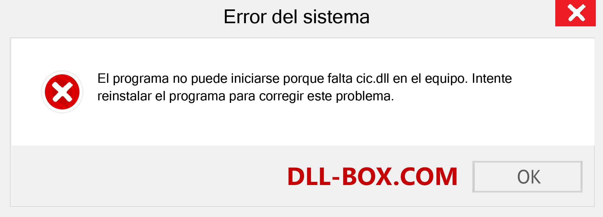 ¿Falta el archivo cic.dll ?. Descargar para Windows 7, 8, 10 - Corregir cic dll Missing Error en Windows, fotos, imágenes